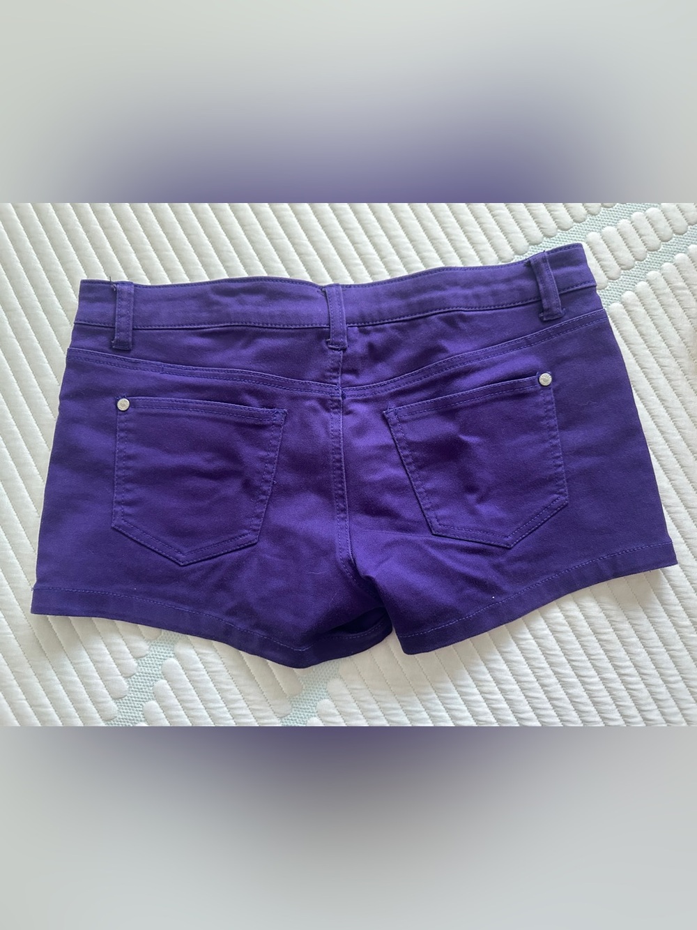 Celebrity Pink Purple Stretch Denim Shorties Juniors Size 11